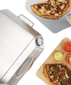Onlyfire Stainless Steel Pizza Oven Kit for Gas Grill, Charcoal Grill and Propane, Portable Grill Top Pizza Oven Kit Baking Tools Including Pizza Stone, Pizza Peel & Thermometer 19 71E25Gd4ooL