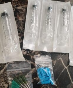 Dispense All - The 9 Pack - 10ml 3ml 1ml Syringes with 14G & 18G Blunt Tipped Dispensing Needles and Syringe Caps, Luer Lock | Repair Refill Mix Measure Transfer Ink Juice Oil Wood Glue Adhesive Epoxy 21 71E3 359iEL