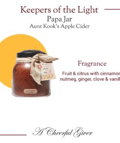 A Cheerful Giver — Aunt Kook's Apple Cider - 34oz Papa Scented Candle Jar with Lid - Keepers of the Light - 155 Hours of Burn Time, Gift for Women, Brown 15 71E3WOdeCSS