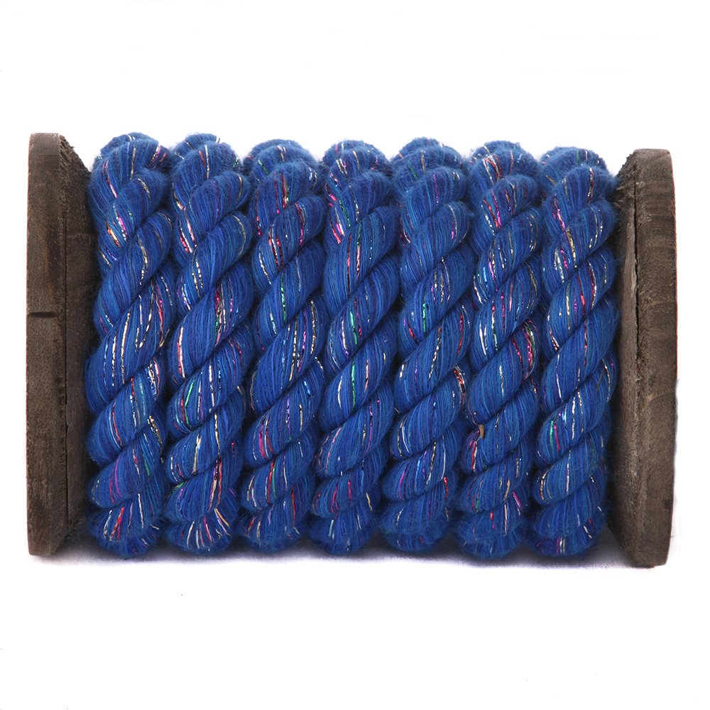 Ravenox Natural Twisted Cotton Rope | Made in The USA | Strong Triple-Strand Cordage for Sports, Décor, Pet Toys, Crafts, Macramé & Indoor Outdoor Use| by The Foot & Diameter (Multiple Color) Blue Glitter 1/2 Inch x 640 Feet 2 Ravenox Natural Twisted Cotton Rope | Made in The USA | Strong Triple-Strand Cordage for Sports, Décor, Pet Toys, Crafts, Macramé & Indoor Outdoor Use| by The Foot & Diameter (Multiple Color) Blue Glitter 1/2 Inch x 640 Feet - Image 2