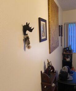 HERNGEE Rhino Head Single Wall Hook/Hanger Animal Shaped Coat Hat Hook Heavy Duty, Rustic Decorative Gift, Black 29 71E4JydXrdL