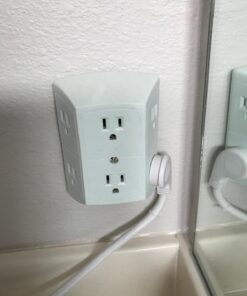 GE 6-Outlet Extender, Grounded Wall Tap, Adapter Spaced Outlets, 3-Prong, Multiple Plug, Quick and Easy Install, Cruise Essentials, UL Listed, White, 50759 1 Pack Standard Power Strip 41 71E4Wt04qxL