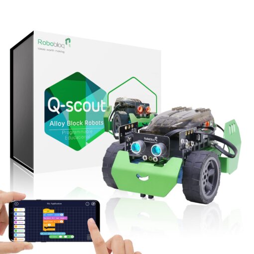 Robobloq Q-Scout STEM Projects for Kids Ages 8-12, Coding Robot, Learn Robotics, Electronics and Programming Based on Scratch, Arduino and Python, Learning & Education Toys, Gifts for Boys and Girls