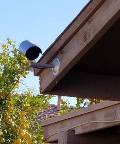 WALI Bullet Dummy Fake Surveillance Security CCTV Dome Camera Indoor Outdoor with one LED Light Warning Security Alert Sticker Decals (TC-S4), 4 Packs, Silver 35 71E5uNPmzL