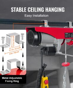 Happybuy 880 LBS Lift Electric Hoist, 110V Electric Hoist, Remote Control Electric Winch Overhead Crane Lift Electric Wire Hoist for Factories, Warehouses and Goods Lifting 880LBS 11 71E6CrslqRL