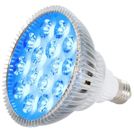 ABI True 24W Blue LED PAR38 Grow Light for Aquarium and Plant Growth (450-460nm) High Power with Fan Blue 460nm