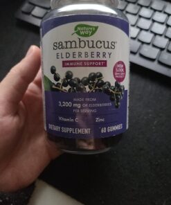 Nature's Way Sambucus Elderberry Immune Gummies, Daily Immune Support for Kids and Adults*, with Vitamin C, Vitamin D3, Zinc, Gluten Free, Vegetarian, 60 Gummies (Packaging May Vary) 60 Count (Pack of 1) Elderberry Gummies, 60ct 42 71E6TLrhD6L 1