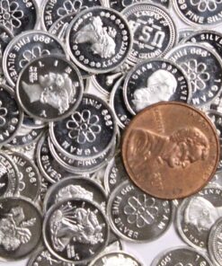 Five (5) One Gram .999 Pure Silver Rounds with Random Designs in a Jewelry Pouch by Mint State Gold 5 9 71E6hUtTpnL