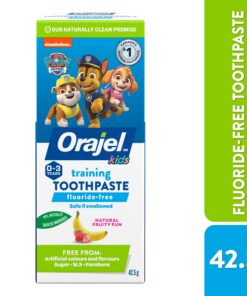 Orajel Kids Paw Patrol Fluoride-Free Training Toothpaste, Natural Fruity Fun Flavor, #1 Pediatrician Recommended , 1.5oz Tube 18 71E6jaFWL
