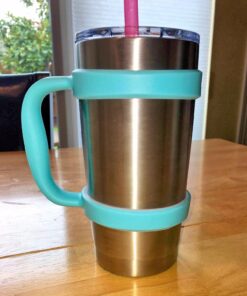 F-32 Handle - 19 COLORS - 20oz Size - Compatible with 20 Oz YETI Tumbler Travel Mug - BPA FREE (20OZ, SEAFOAM BLUE, 1 Count (Pack of 1)) 20ozSeafoam Blue 20.0 ounces 24 71E6nPlX06L