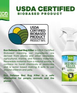 Eco Defense Bed Bug Killer - USDA Biobased Dust Mite Spray Natural Repellent Treatment - Child & Pet Friendly - 16 oz 21 71E7ZSbSHL