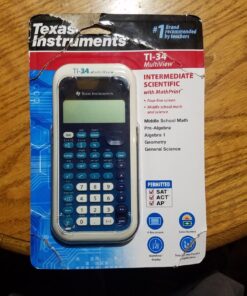 Texas Instruments TI-34 MultiView Scientific Calculator Blue, White Single Pack 35 71E83TcuQTL