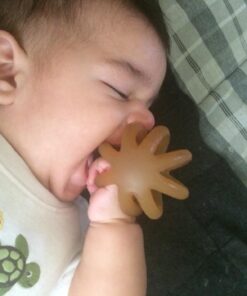 Calmies Teether for Babies Without BPA, Natural 100 Percent Rubber Toy for Infants, Plant Based, No Parabens, PVC or Phthalates, Unscented 39 71E8CSFQGBL