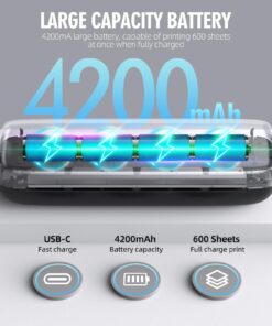 Portable Printer Wireless for Travel,Bluetooth Thermal Printer Support 8.5" X 11" US Letter &Legal, A4&A5 Thermal Paper, Inkless Printer Compatible with iOS, Android & Laptop for Office Car Home black 19 71E8VCfzSLL