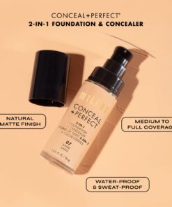 Milani Conceal + Perfect 2-in-1 Foundation + Concealer - Natural (1 Fl. Oz.) Cruelty-Free Liquid Foundation - Cover Under-Eye Circles, Blemishes & Skin Discoloration for a Flawless Complexion 02-Natural 28 71E8lZUgbNL