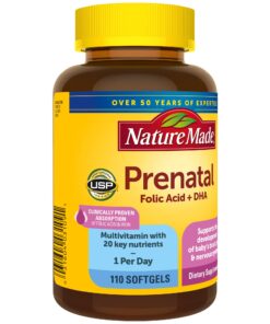 Nature Made Prenatal with Folic Acid + DHA, Prenatal Vitamin and Mineral Supplement for Daily Nutritional Support, 110 Softgels, 110 Day Supply 110 Count 29 71E8uuqPxJL