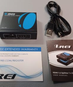 OREI HDMI Splitter 1 in 2 Out - 1x2 HDMI Display Duplicate/Mirror - Powered Splitter Full HD 1080P, 4K @ 30Hz (One Input To Two Outputs) - USB Cable Included - 1 Source to 2 Identical Displays 53 71E9GXdPuaL