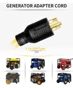 30 amp to 20 amp Adapter 110 RV Distribution Locking Cord NEMA 14-30P Male to 4X 5-20R 1.5 FT Household Outlet Female with Dust Protection Caps L14-30P 4X 5-20/5-15R 4 Prong 13 71E9SsgsRL