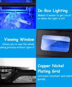 COSTWAY Commercial Ice Machine, 88LBS/24H Automatic Portable Freestanding Ice Cube Maker with Scoop, Auto-Clean Ice Machine for Supermarkets Cafes Bakeries Bars Restaurants Black 14 71E9lJih0hL