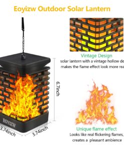 EOYIZW Solar Outdoor Lights 2 Pack- 99 LEDs Solar Lantern Flickering Flame Lights for Garden Decor- IP65 Waterproof Solar Garden Lights Decor for Halloween Patio Garden Yard Porch Yellow Flame 2 PCS 19 71EB1Wr8V3L
