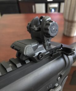 Sniper Tactical Folding BACKUP Iron Sight Tower Set; Front and Rear BUIS Combo Set; Polymer; Black 19 71EBTfL NvL