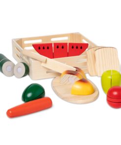 Melissa & Doug Cutting Food - Play Set With 25+ Hand-Painted Wooden Pieces, Knife, and Cutting Board - Pretend Play Kitchen Fruit Toys For Toddlers And Kids Ages 3+ Retail Version Play Food Set 26 71EBatjT0rL