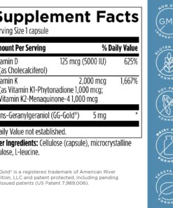 Designs for Health Vitamin D Supreme - Vitamin D 5000 IU with 2000mcg Vitamin K as MK4 for Bone Health, Heart Health & Immune Support - Vitamin D3 Enhanced with GG Supplement (60 Capsules) Unflavored 60 Count (Pack of 1) 15 71EC8UWj8zL
