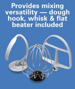 Hamilton Beach Electric Stand Mixer, 4 Quarts, Dough Hook, Flat Beater Attachments, Splash Guard 7 Speeds with Whisk, Black 27 71ECb266LnL