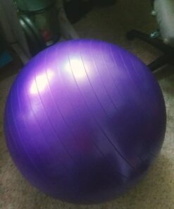 SmarterLife Workout Exercise Ball for Fitness, Yoga, Balance, Stability, or Birthing, Great as Yoga Ball Chair for Office or Exercise Gym Equipment for Home, Premium Non-Slip Design Purple 65 cm 34 71ECndjeVzL