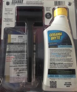 Cerama Bryte Combo Kit POW-R Grip, Scraper, Pad & Removes Tough Stains Cooktop and Stove Top Cleaner for Glass - Ceramic Surfaces, 10 Ounces, 4 Piece 61 71ECnorrwAL