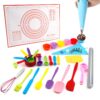 Baking Supplies - Silicone Spatulas Set, Rolling Pin, Pastry Mat, Silicone Baking Cups, Piping Bags and Tips, Measuring Cups and Spoons, Baking Set for Kids Teens Adult Beginner 22 71ED80c xKL