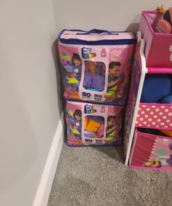MEGA BLOKS Fisher-Price Toddler Block Toys, Big Building Bag with 80 Pieces and Storage Bag, Pink, Gift Ideas for Kids Age 1+ Years Pink Bag 27 71EDN1OYk6L
