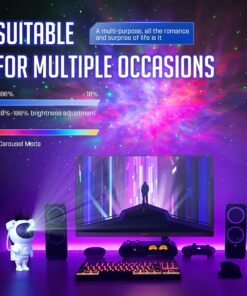 SunTime Star Projector Galaxy Night Light - Astronaut Starry Nebula Ceiling LED Lamp with Timer and Remote, Gift for Kids Adults for Bedroom, Christmas, Birthdays, Valentine's Day etc. White 24 71EDhL8FVgL