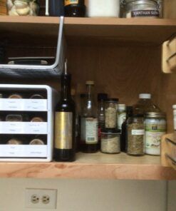 YouCopia SpiceStack Adjustable Spice Rack Organizer, Pull-Down 24-Bottle Seasonings and Spices Holder for Kitchen Cabinet and Pantry Organization with 104 Included Labels White 32 71EEBPomUML