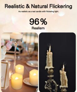 SHYMERY Flameless Votive Candles,50 Pack Flickering Electric Fake Battery Operated LED Candles,200+Hour Long Lasting LED Tea Lights for Wedding,Halloween,Christmas,Party and Holiday Decoration Warm White-50pack 27 71EEKmHLpmL