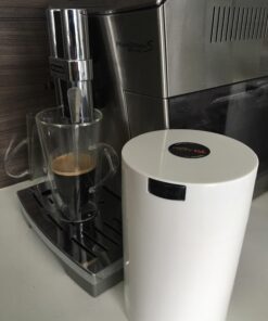 CoffeeVac 1LB – Patented Airtight Container | Multi-use Vacuum container works as smell proof containers for ground coffee and coffee bean containers. White cap and body 19 71EGOOTmM4L