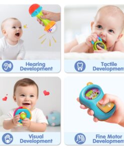 Alternative view of iPlay, iLearn 10pcs Baby Rattles Toys Set, Infant Grab N Shake Rattle, Sensory Teether, Development Learning Music Toy, Newborn First Birthday Gifts for 0 1 2 3 4 5 6 7 8 9 10 12 Month Babies Boy Girl 10 Pieces Set