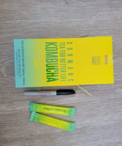 SUNMANC Kombucha 30 packets (5.4oz), Sparkling Probiotic Fermented Drink from South Korea, Gut Health and Immunity Support, Convenient Powdered Drink Mix, Tea Powder, Low Calories, Sugar 0g, Low Caffeine, No Refrigeration Required (Lemon) Lemon 36 71EGXT51sRL