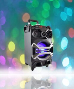 Pyle 500 Watt Outdoor Portable BT Connectivity Karaoke Speaker System - PA Stereo with 8" Subwoofer, DJ Lights Rechargeable Battery Microphone, Recording Ability, MP3/USB/SD/FM Radio - PWMA325BT 21 71EGkb9H8KL