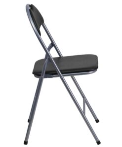 Flash Furniture HERCULES Series Black Vinyl Metal Folding Chair with Carrying Handle 1 Pack 13 71EGn4MgjFL