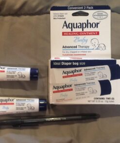 Aquaphor Baby Healing Ointment To-Go Pack - Advanced Therapy for Chapped Cheeks and Diaper Rash - Two .35 oz. Tubes 26 71EHSGS UrL