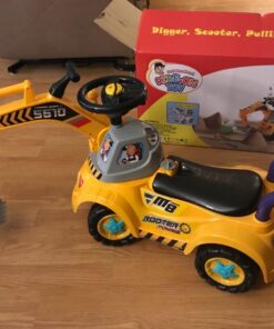 Digger Scooter, Ride-on Excavator, Pulling cart, Pretend Play Construction Truck (Color May Vary) by POCO DIVO Excavator-yellow 26 71EIwWCOHNL