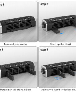 OImaster Laptop Cooler with Adjustable Stand, Laptop Cooling Pad 3-Speed Adjustable Small Desk Fan, USB Multi Function Laptop Cross-Flow Turbine Cooling Fan for Laptop Pad Tablet Phone (1691) 26 71EJ2899pUL