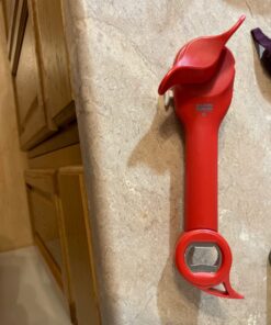 Kuhn Rikon Auto Safety Master Opener for Cans, Bottles and Jars, 9 x 2.75 inches, Red 47 71EKYUNJXFL
