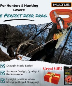 MULTUS Perfect Deer Drag Fast & Easy to use Durable Safety Reflective Orange Strap Compact Comfort Grip Handle Game Dragger and Hunting Gear 1 pack 11 71EKm9vj5OL