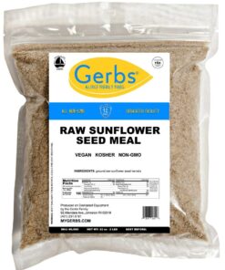GERBS Ground Sunflower Seed Meal 2 LBS. | Freshly Ground & Packaged in Resealable Bulk Bag | Seasonally Harvest Grown in United States | Protein Packed Natural Energy Source | Gluten Peanut Free Sunflower Meal 2 Pound (Pack of 1) 17 71EKnloQ0JL