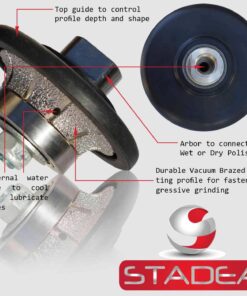 Alternative view of Diamond Profile Wheel 3/8 inch Radius - Demi Half Bullnose B10 Router Bit for Marble Stone Granite Edges by STADEA