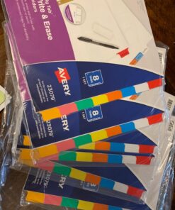 AVERY 8-Tab Binder Dividers, Write & Erase Multicolor Big Tabs, 6 Sets, School Binder Organizers (23079) - 73079 17 71ELrhj unL