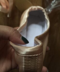 KUKOME Ballet Dance Shoes Pink Satin Pointe Shoes with Ribbon and Toe Pads for Ladies 9 33 71EM55NQpCL