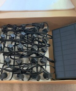 Sunlitec Solar String Lights Waterproof LED Indoor/Outdoor Hanging Umbrella Lights with 25 Bulbs - 27 Ft Patio Lights for Deckyard Tents Market Cafe Gazebo Porch Party Decor 25 Light Bulb 47 71EMkE8A4UL